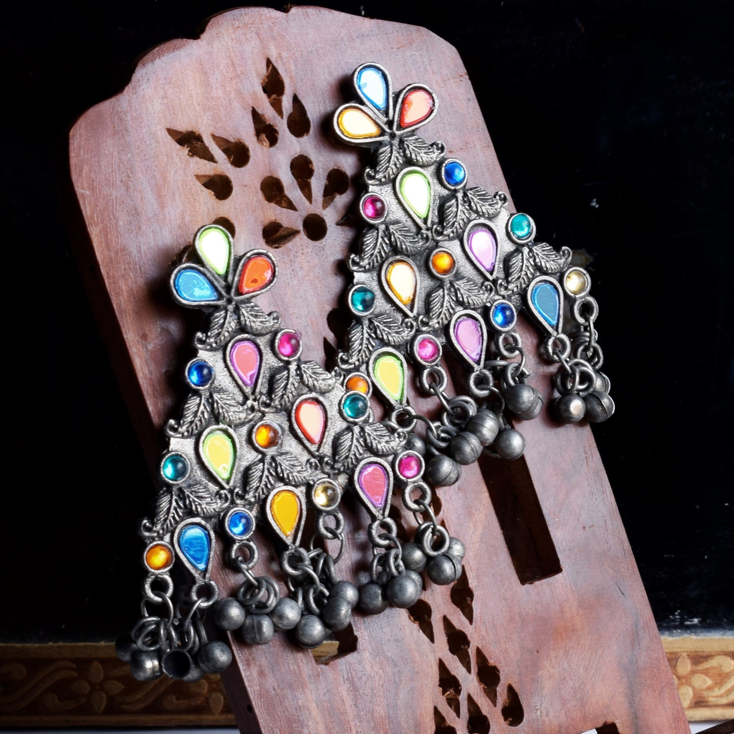 German Silver Mohdarpan Afghani Earrings