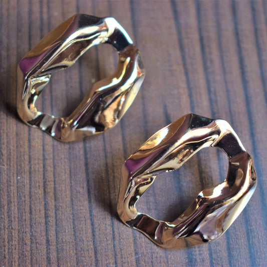 Hammered Chain Stud Earring - GlitterGleam