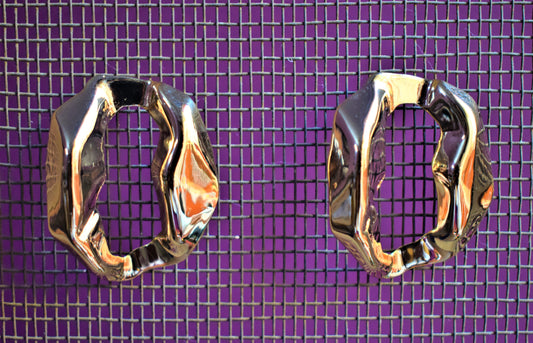 Hammered Chain Stud Earring - GlitterGleam