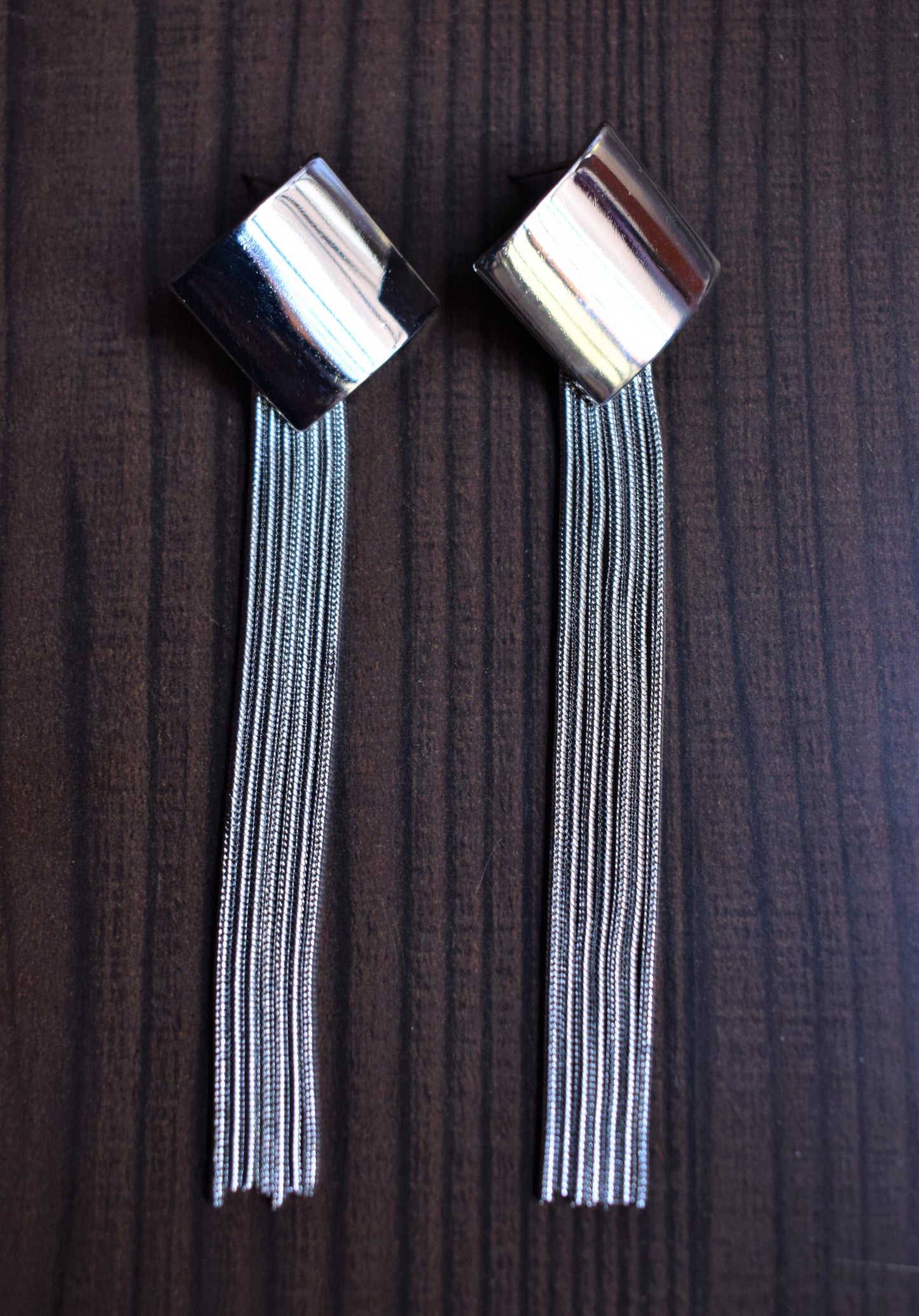 Square Stud Tassel Earring - GlitterGleam