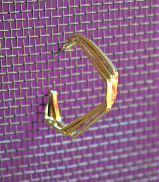 Asymmetrical Triple Hoop Stud - GlitterGleam