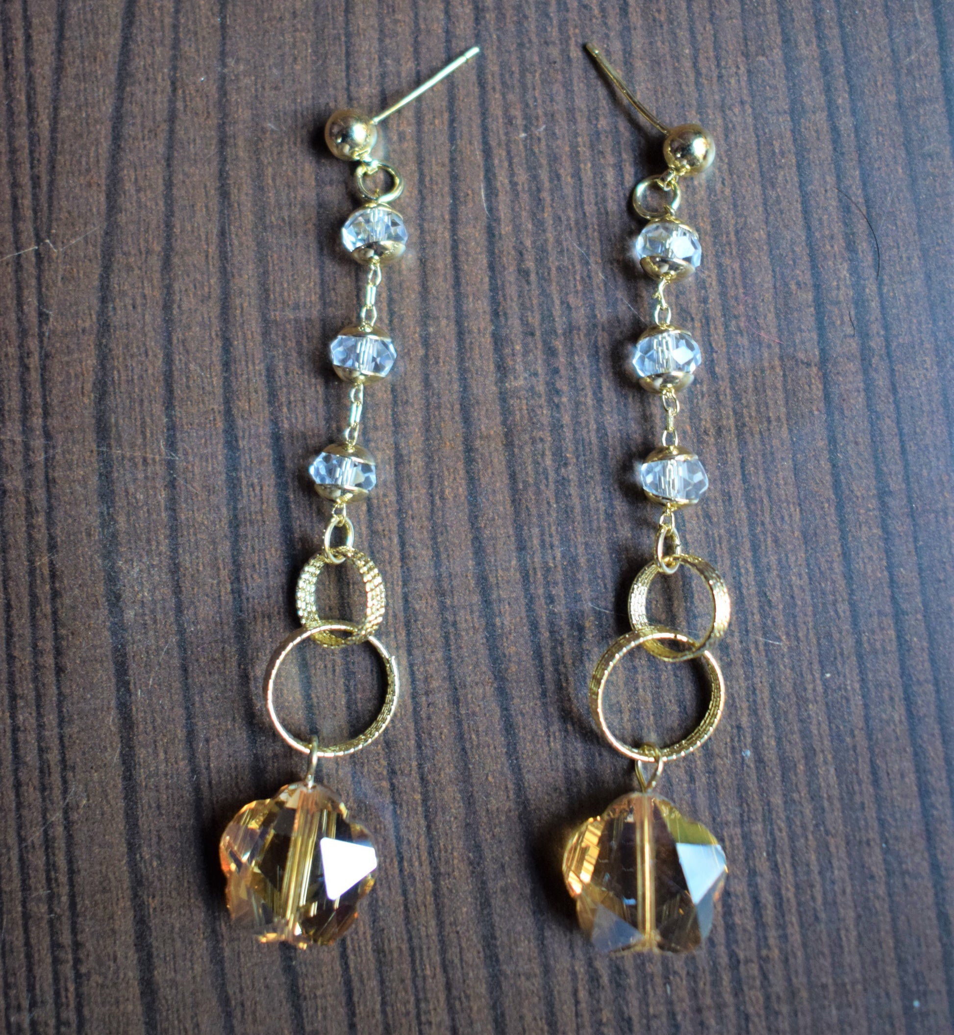 Crystal Flower Dangle Drop Earring - GlitterGleam