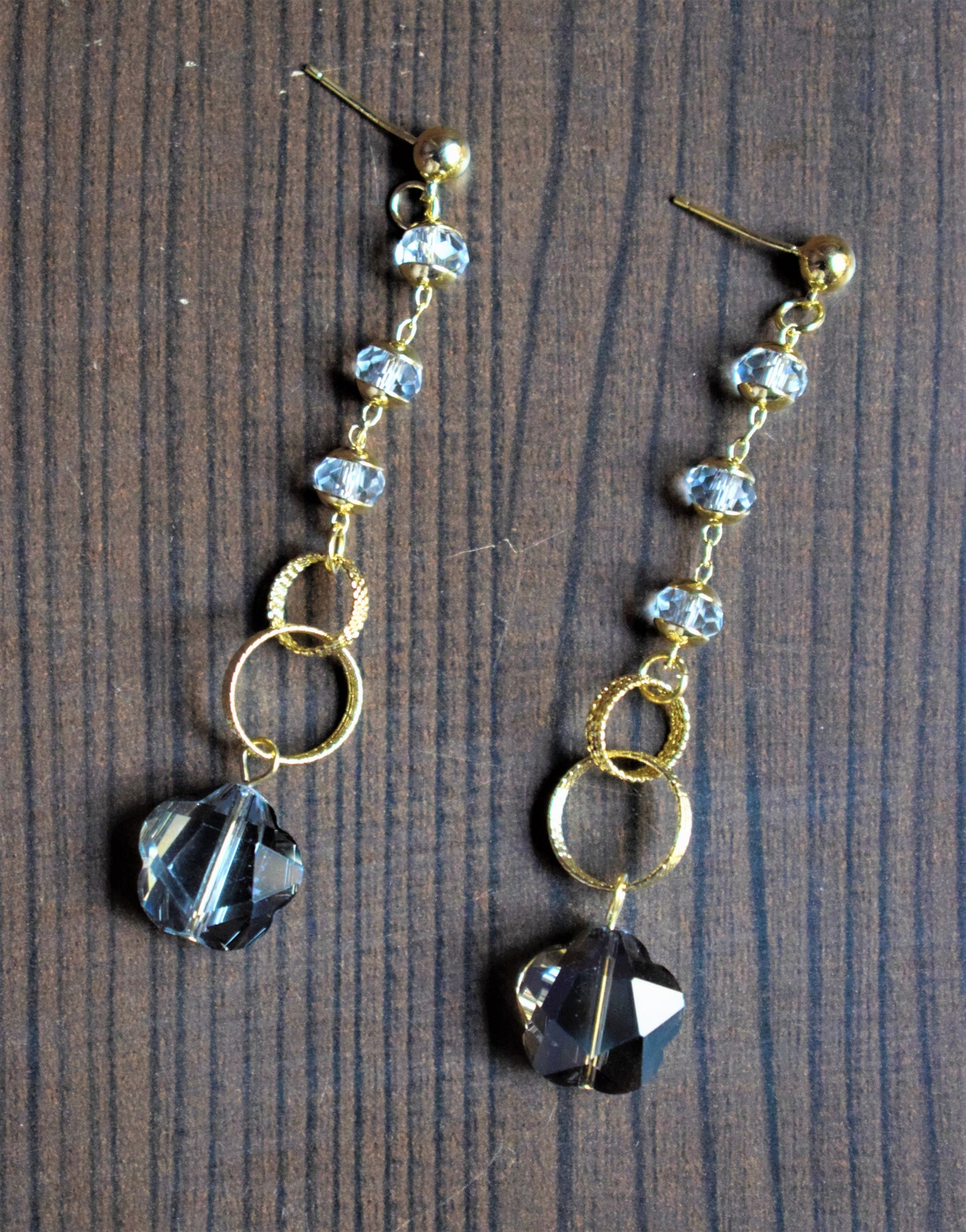 Crystal Flower Dangle Drop Earring - GlitterGleam