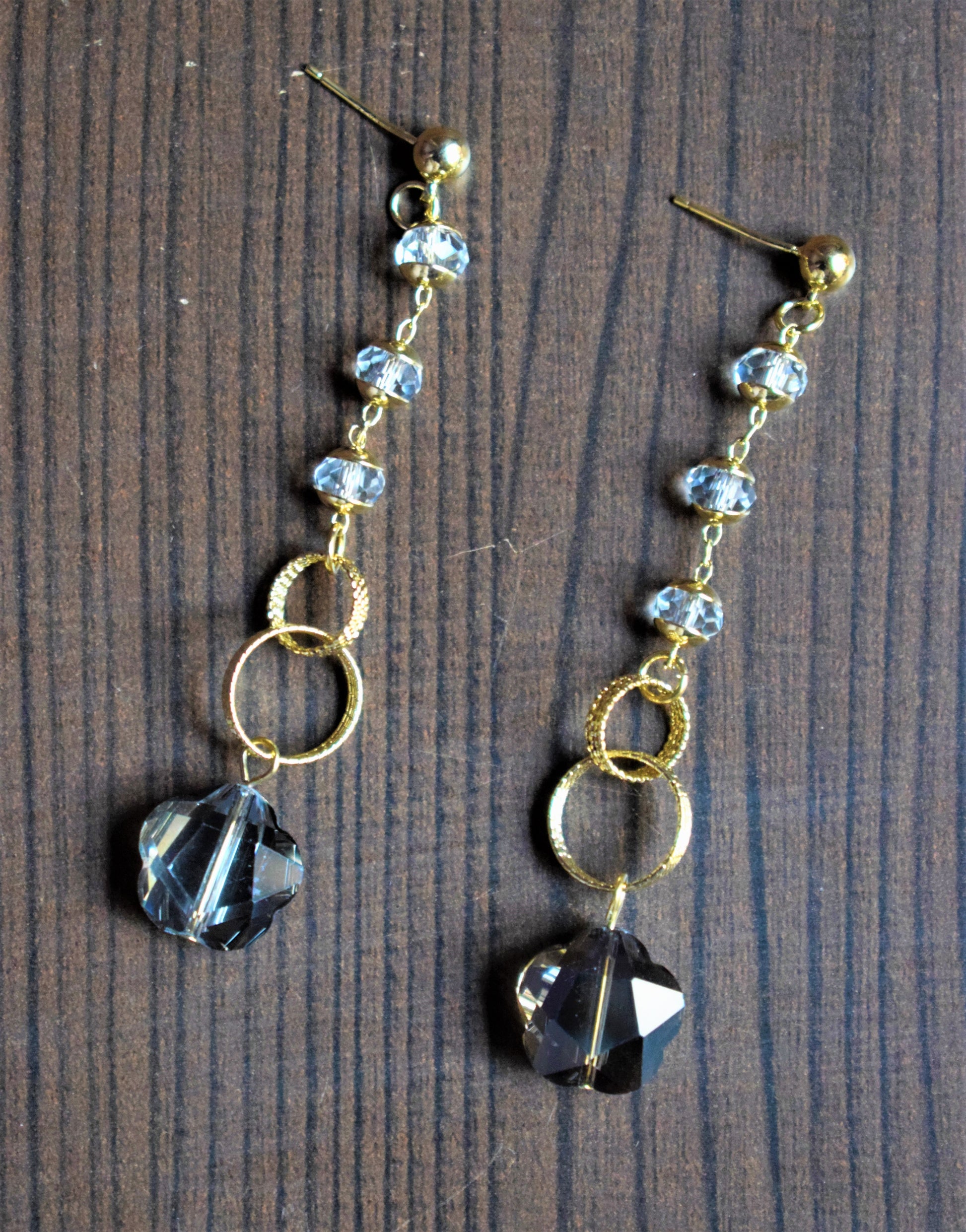 Crystal Flower Dangle Drop Earring - GlitterGleam