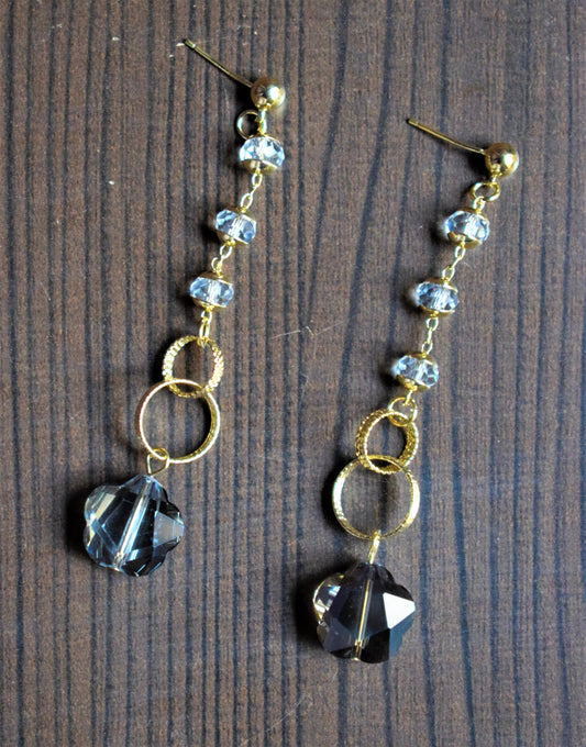 Crystal Flower Dangle Drop Earring - GlitterGleam