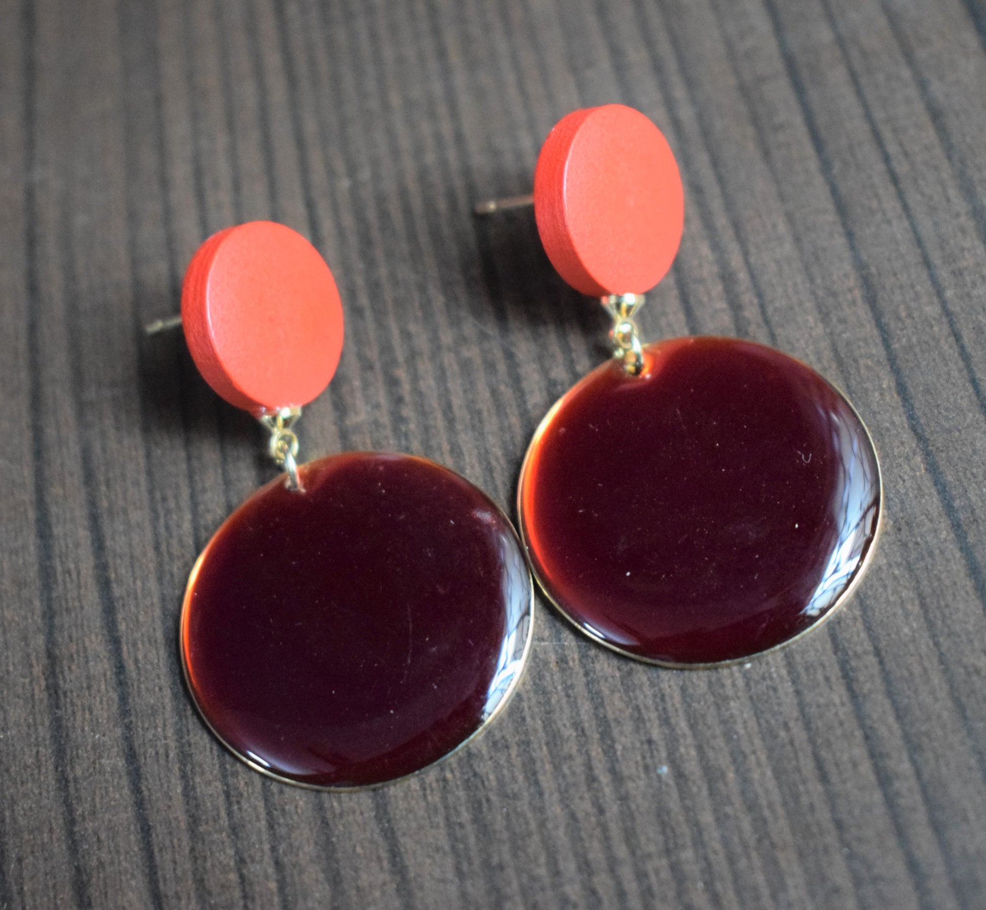 Colored Dangles Wood Earrings - GlitterGleam