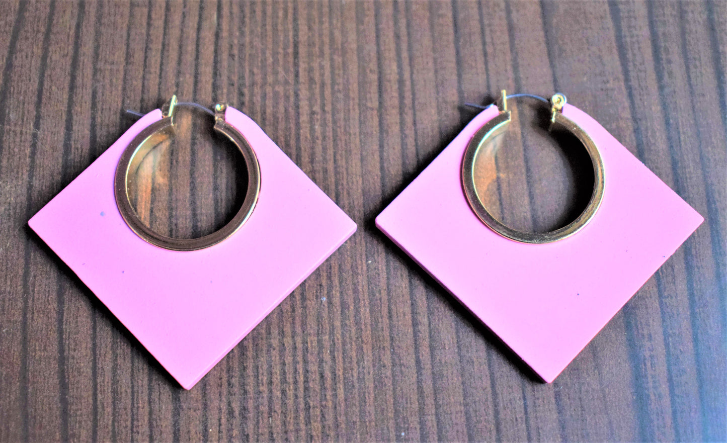 Wooden Square Hoops - GlitterGleam