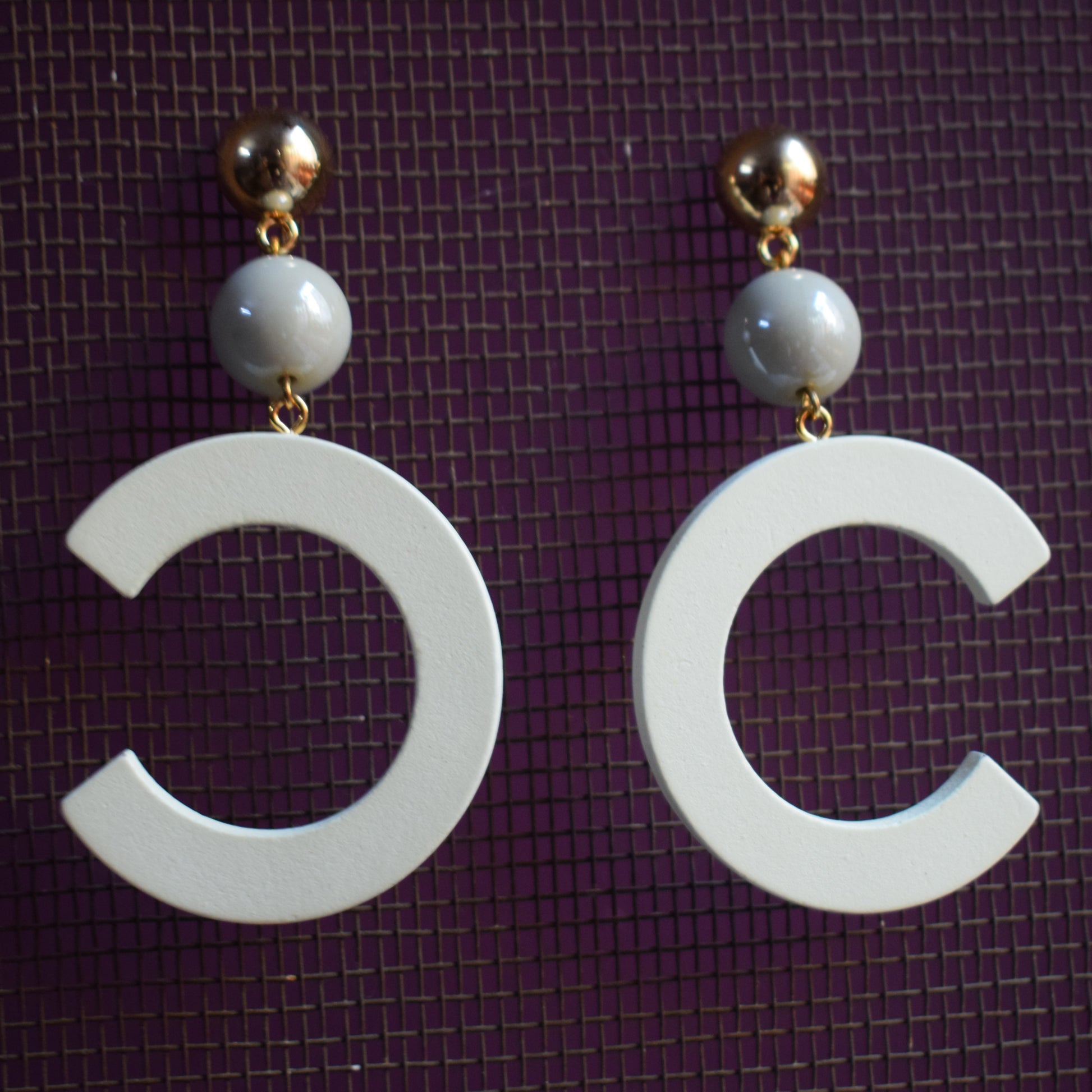 Chanel Wooden Earrings - GlitterGleam