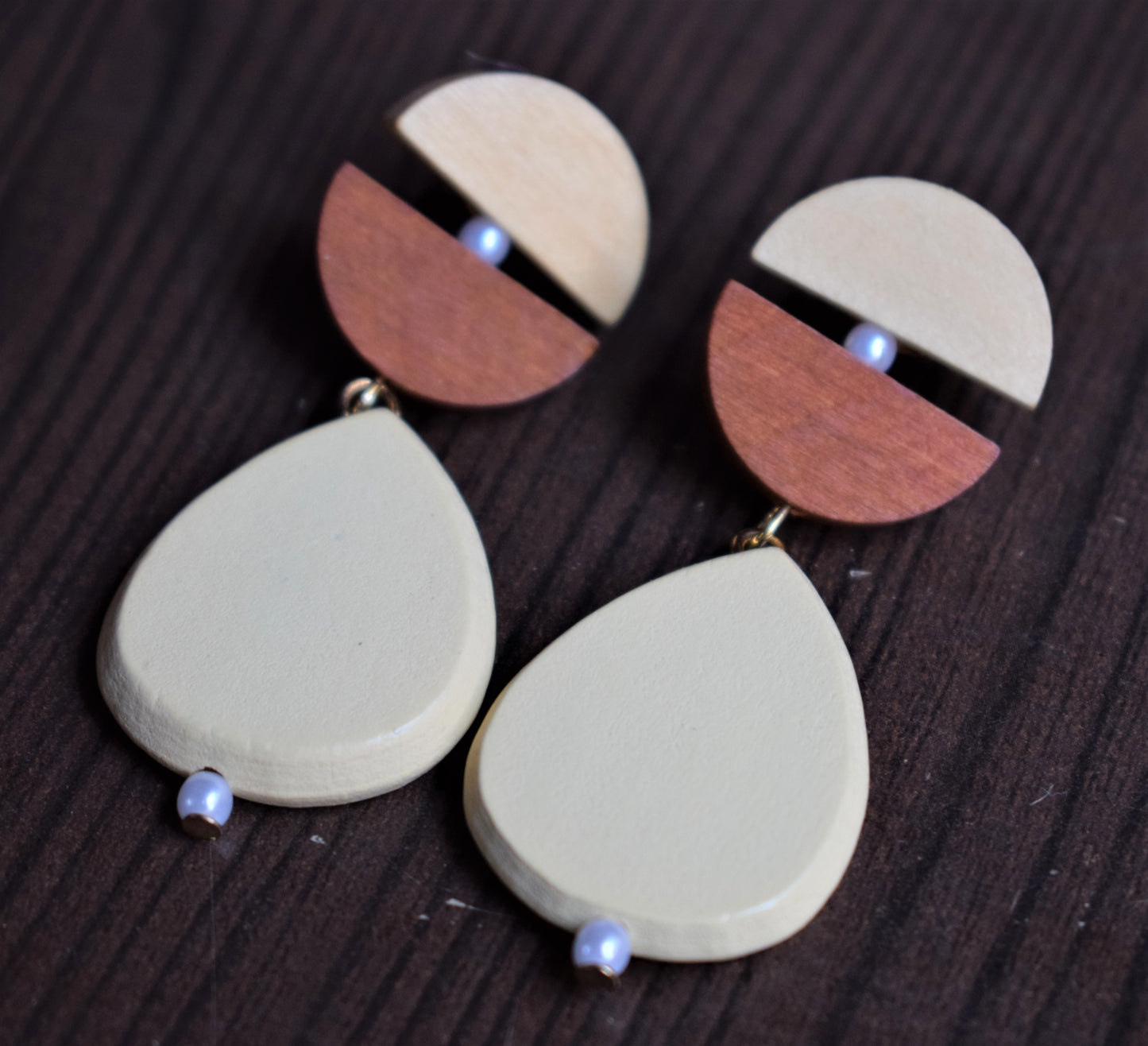 Wooden Drops Earrings - GlitterGleam