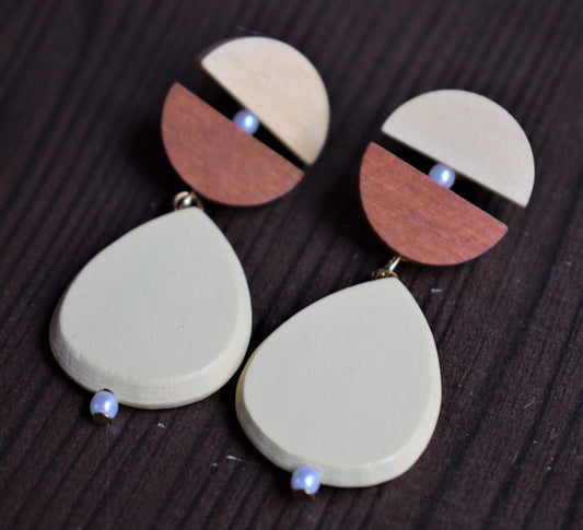 Wooden Drops Earrings - GlitterGleam