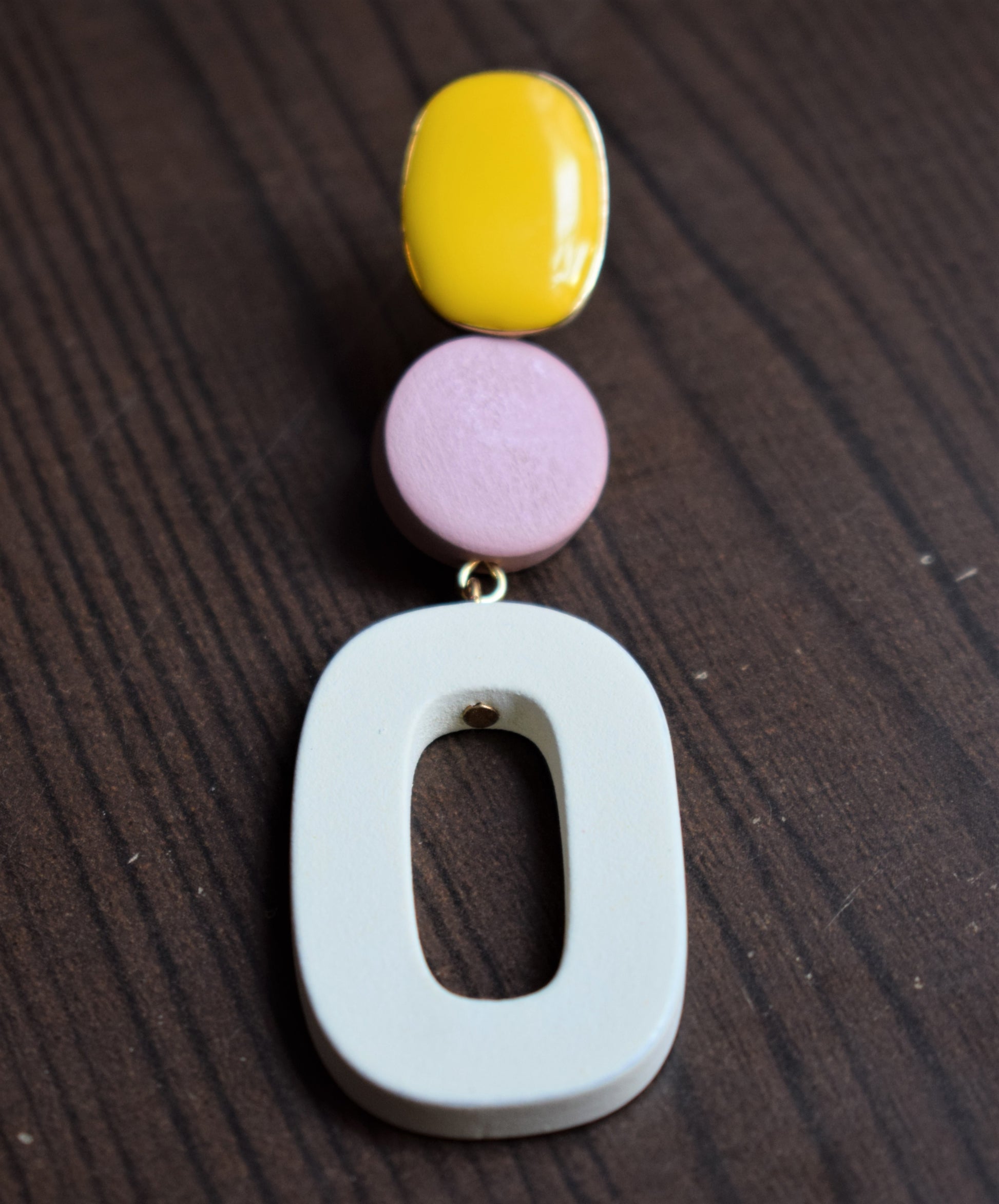Multicolored Wooden Gem Earring - GlitterGleam