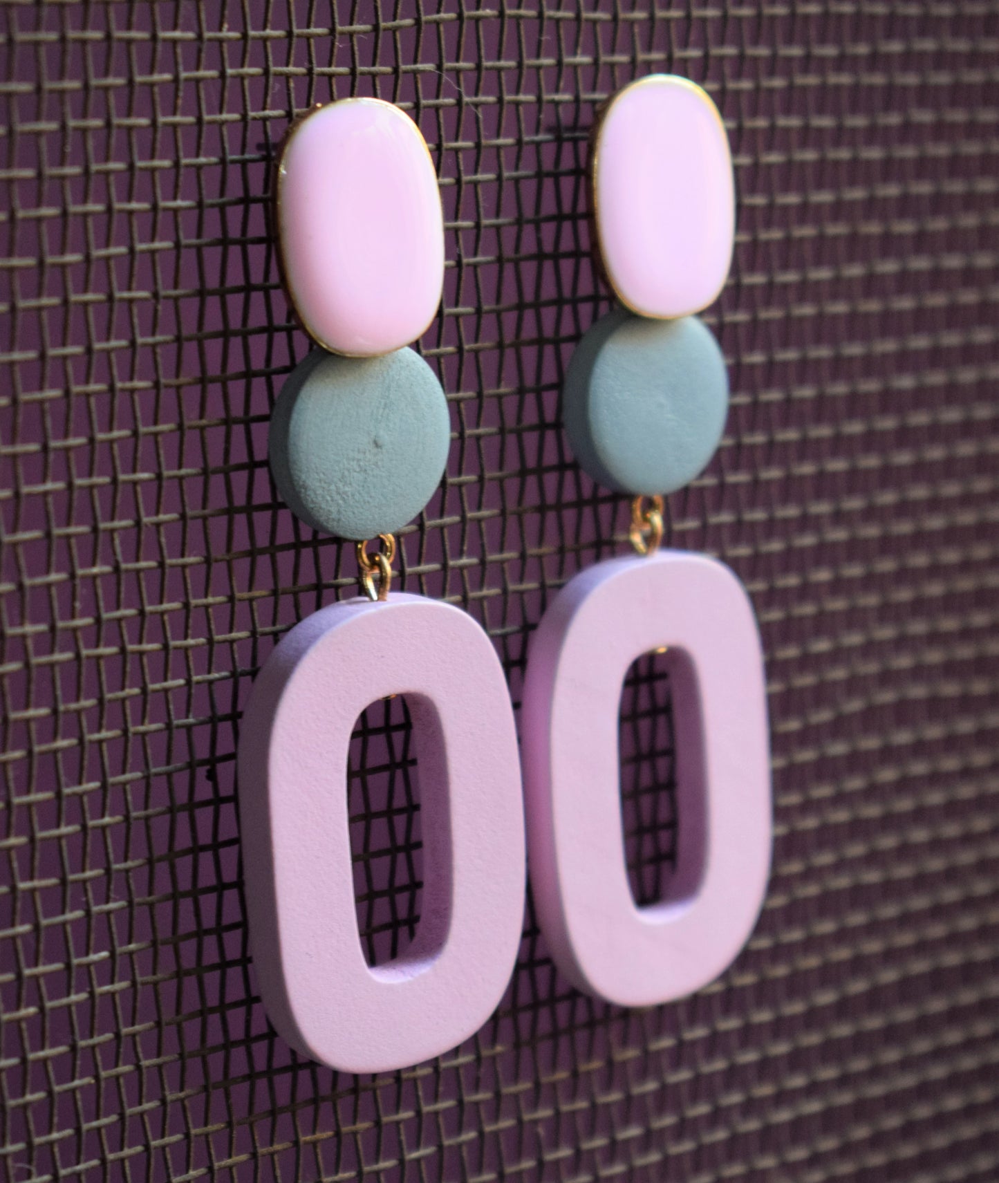 Multicolored Wooden Gem Earring - GlitterGleam