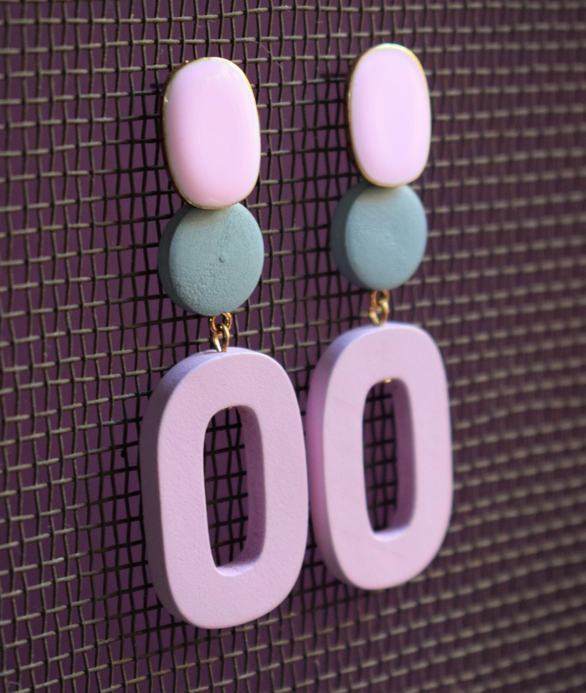 Multicolored Wooden Gem Earring - GlitterGleam