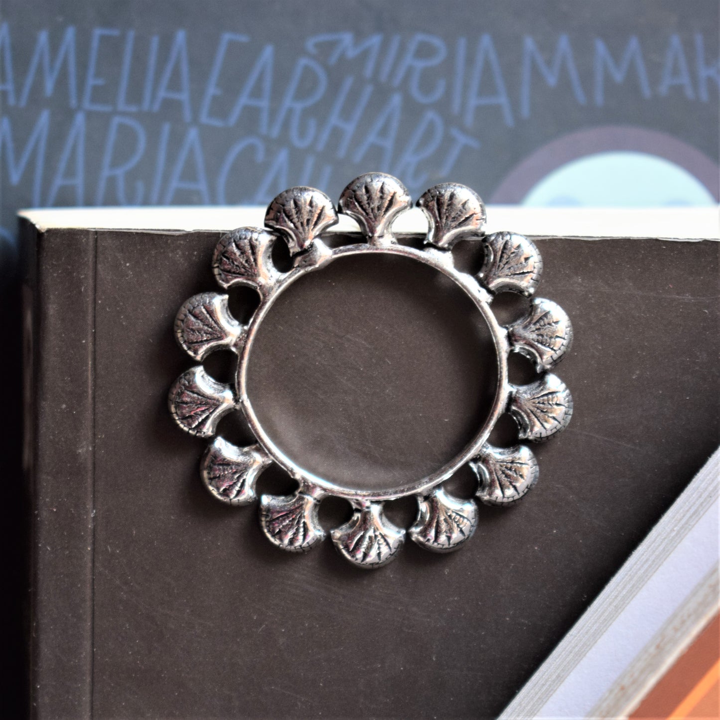 Designer German Silver Ring Stud Earrings - GlitterGleam