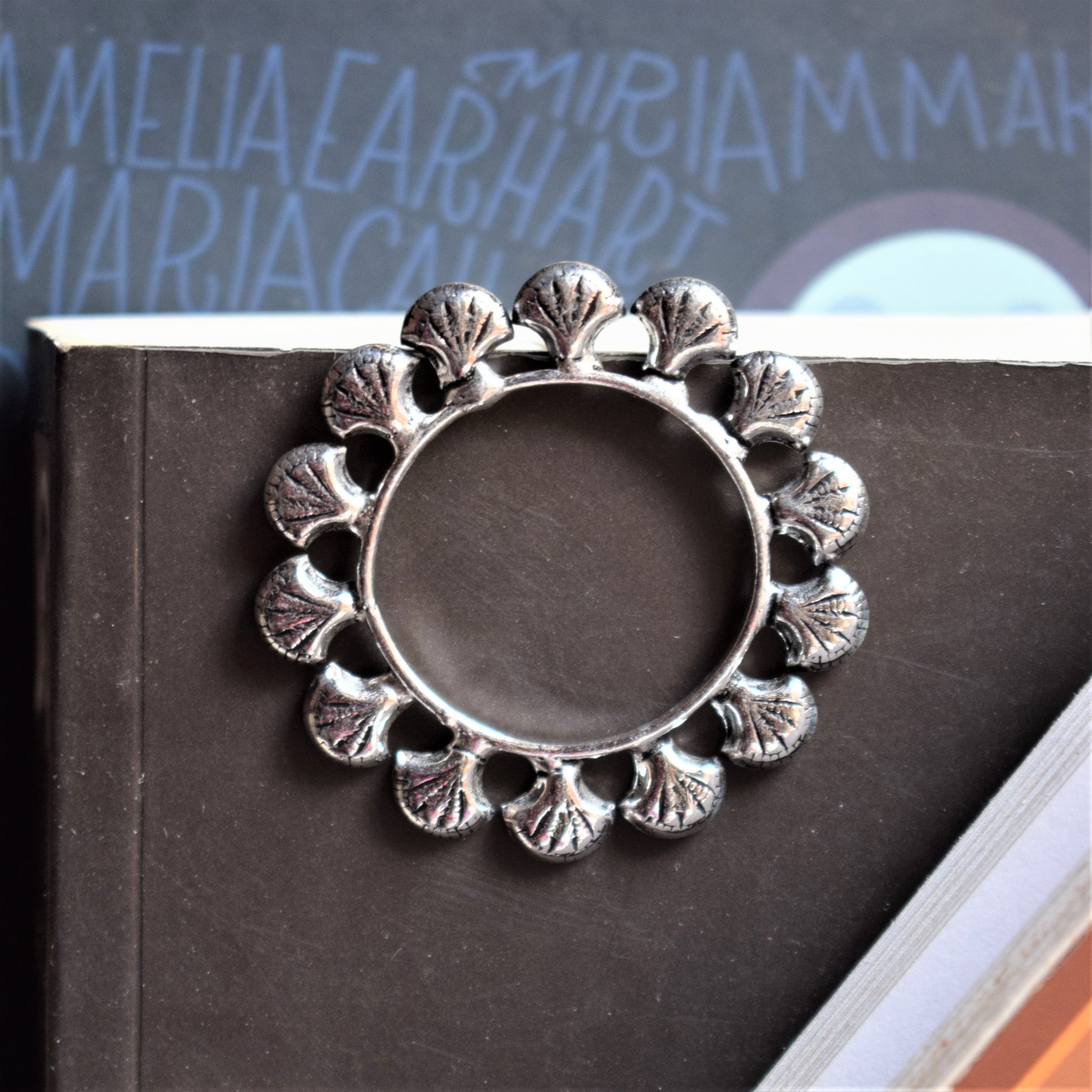 Designer German Silver Ring Stud Earrings - GlitterGleam