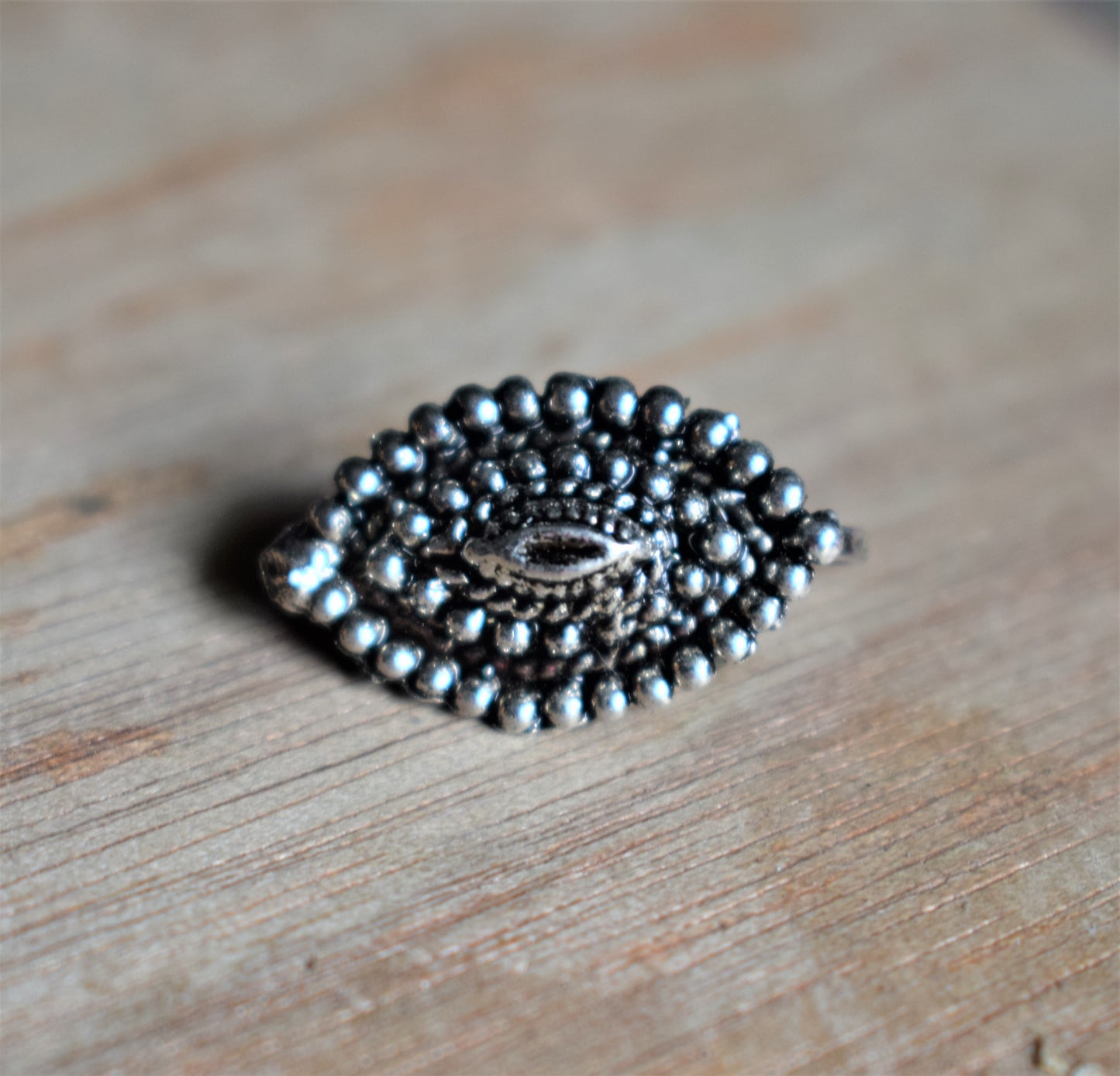 Silver Oxidized Large Tribal Nose Push Pin - GlitterGleam