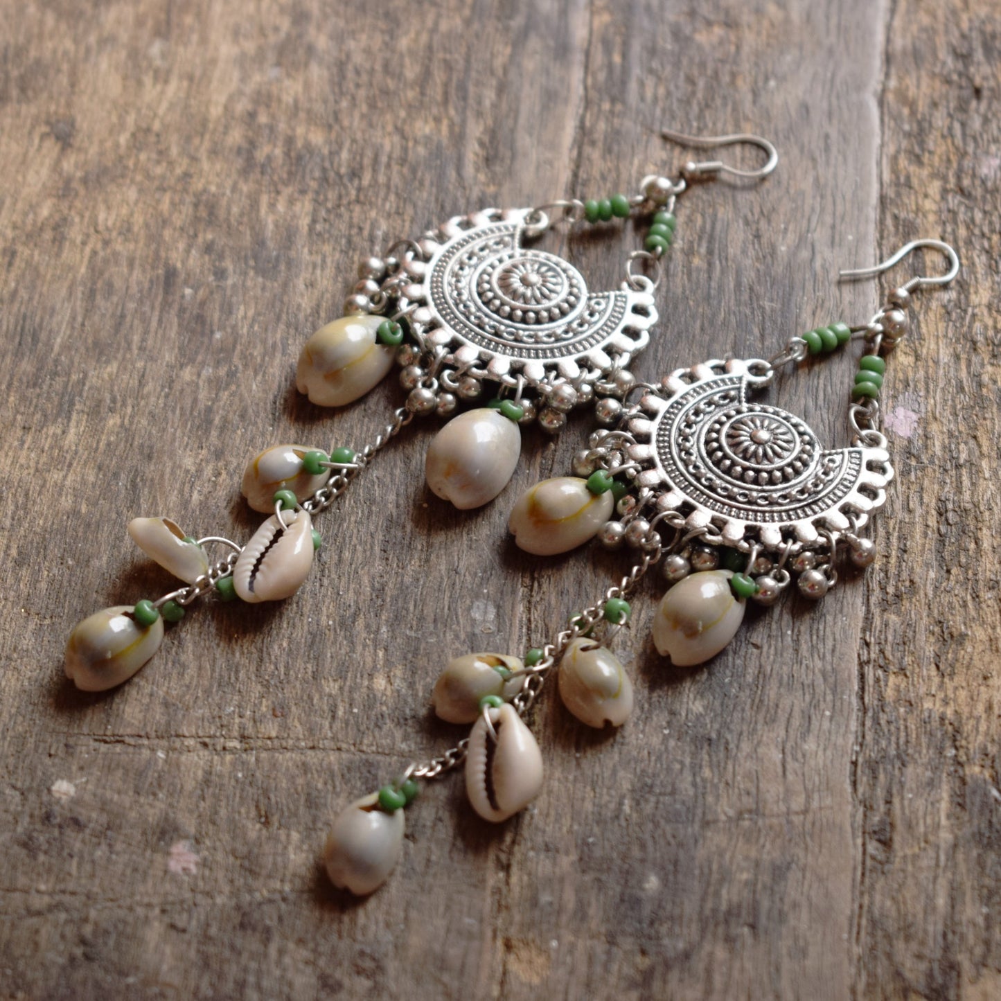 Seashell Chandbali Chandelier Earrings - GlitterGleam