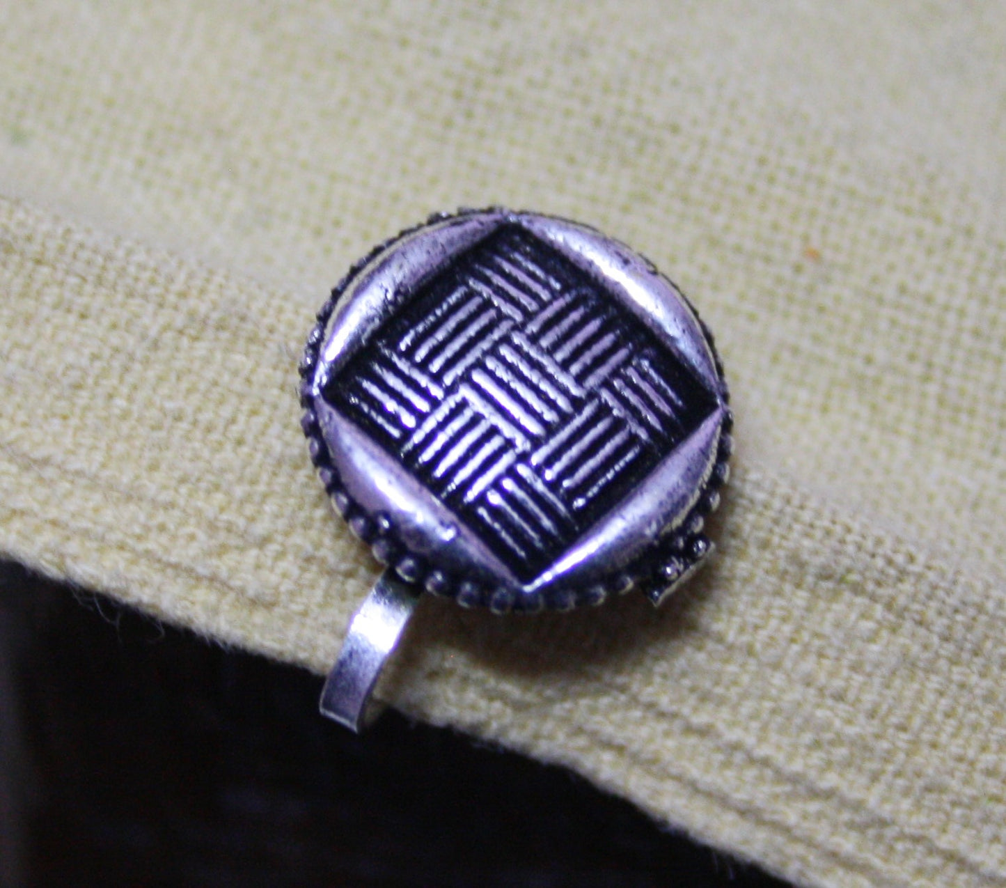 Silver and Golden Oxidized Round and Grid Nose Push Pin (Set of 2) - GlitterGleam