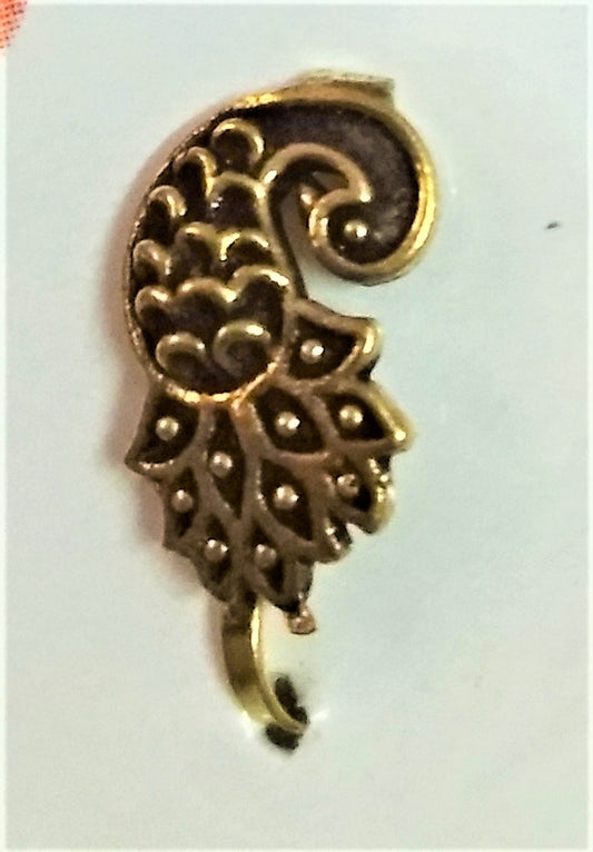 Silver and Golden Oxidized Peacock and Grid Nose Push Pin (Set of 2) - GlitterGleam