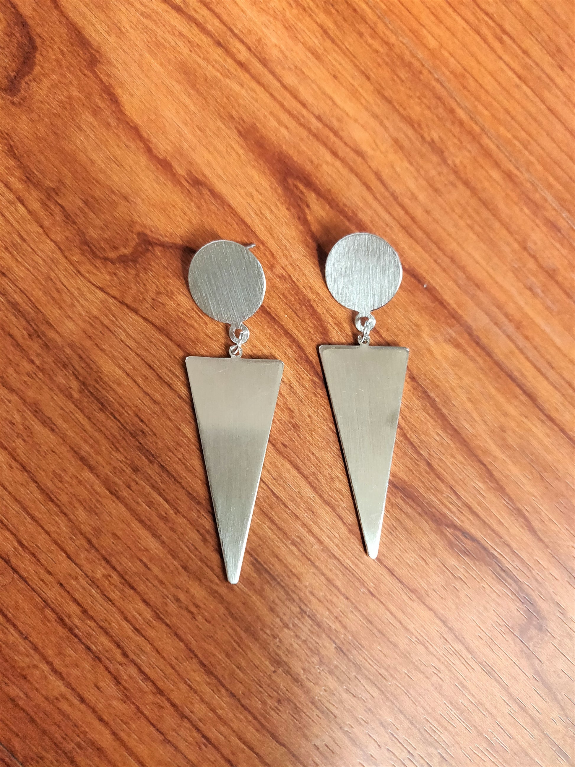 Triangle Drop Sterling Silver Earrings - GlitterGleam