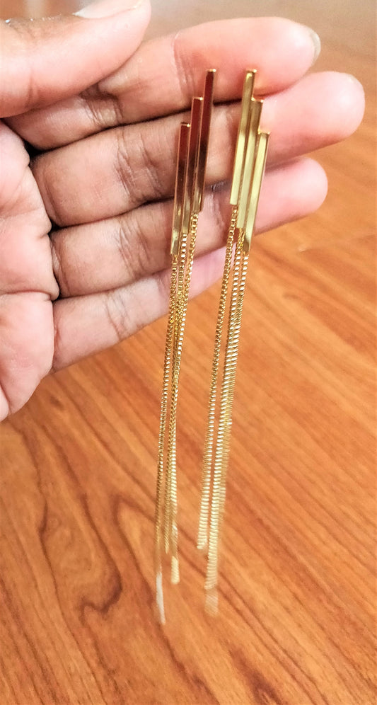 Tassel Stud Contemporary Earring - GlitterGleam