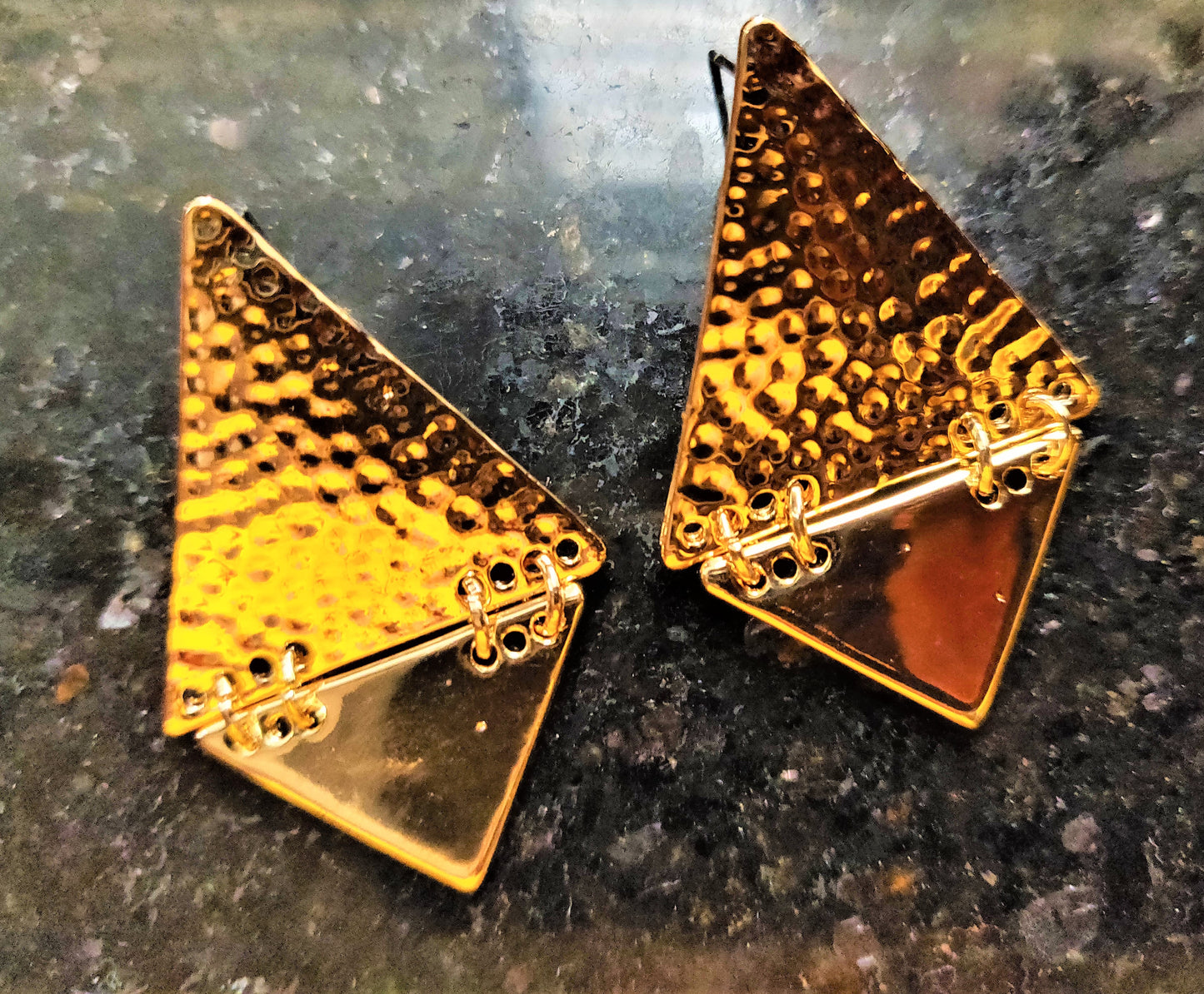 Hammered Triangular Studs - GlitterGleam