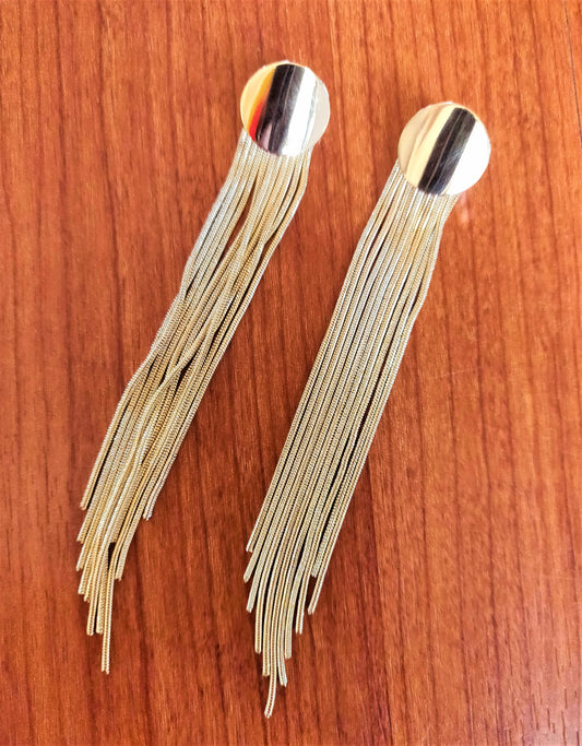 Circular Stud Tassel Earring - GlitterGleam