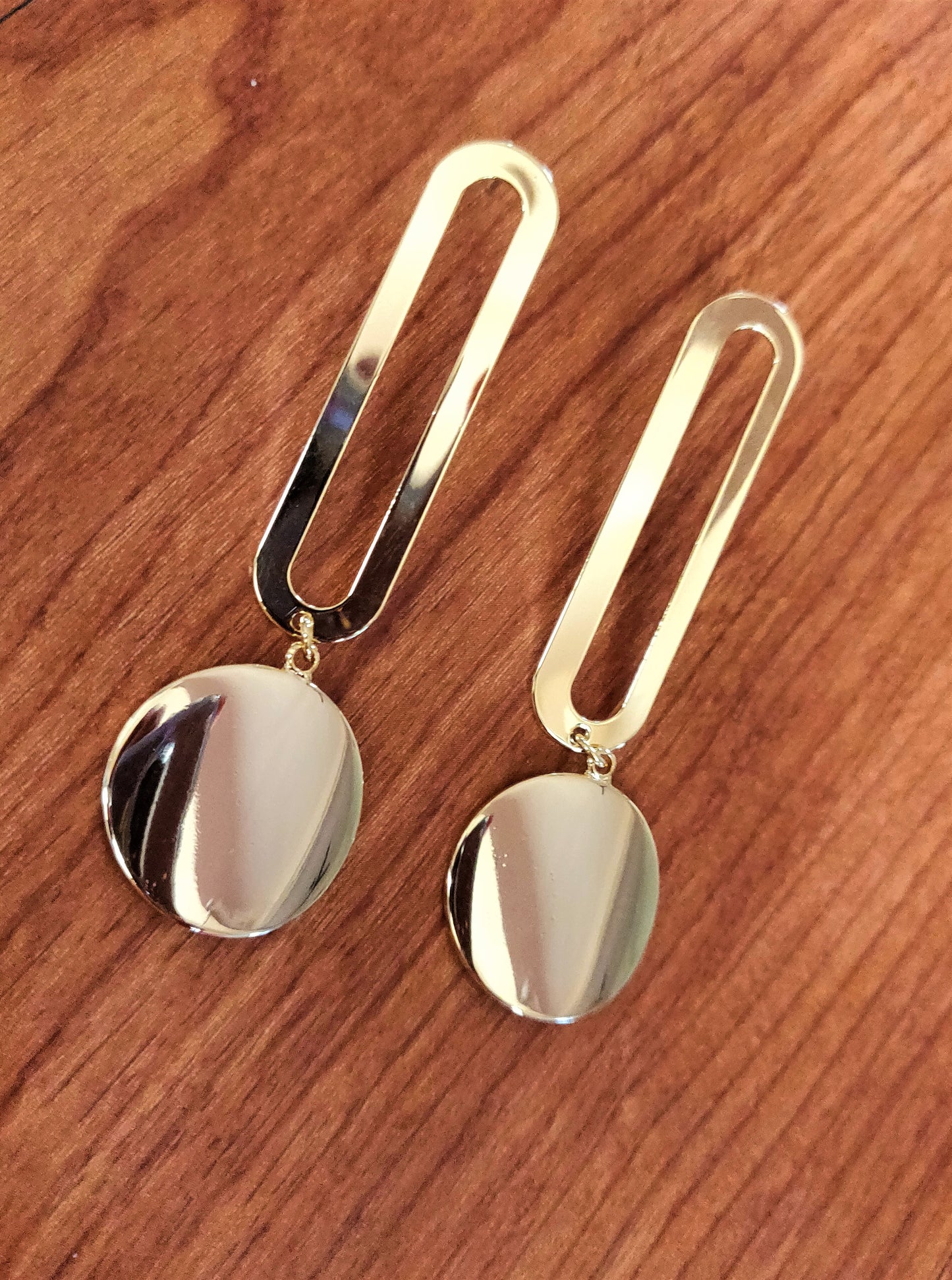 Golden Circle Dangle Drop Earring - GlitterGleam