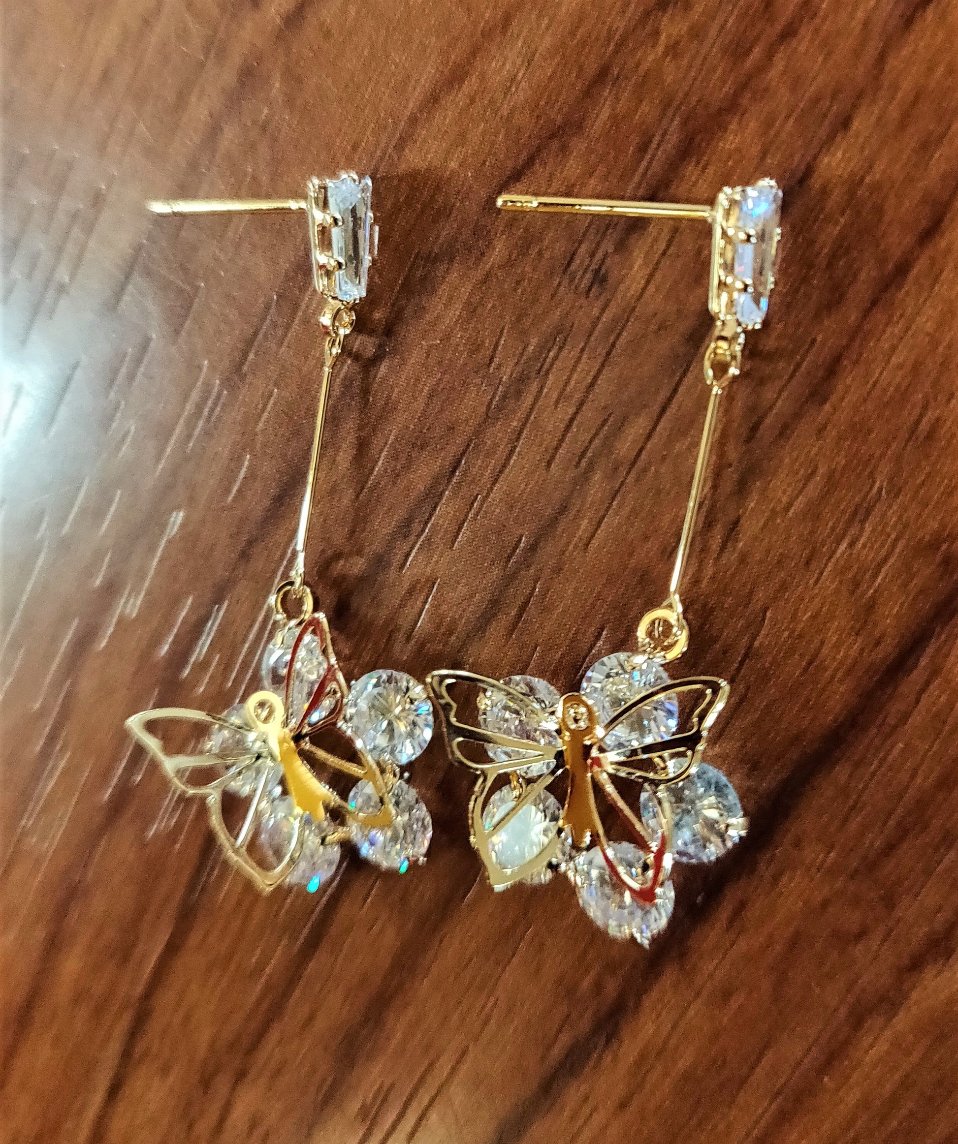 Butterfly Crystal Flower Earrings - GlitterGleam