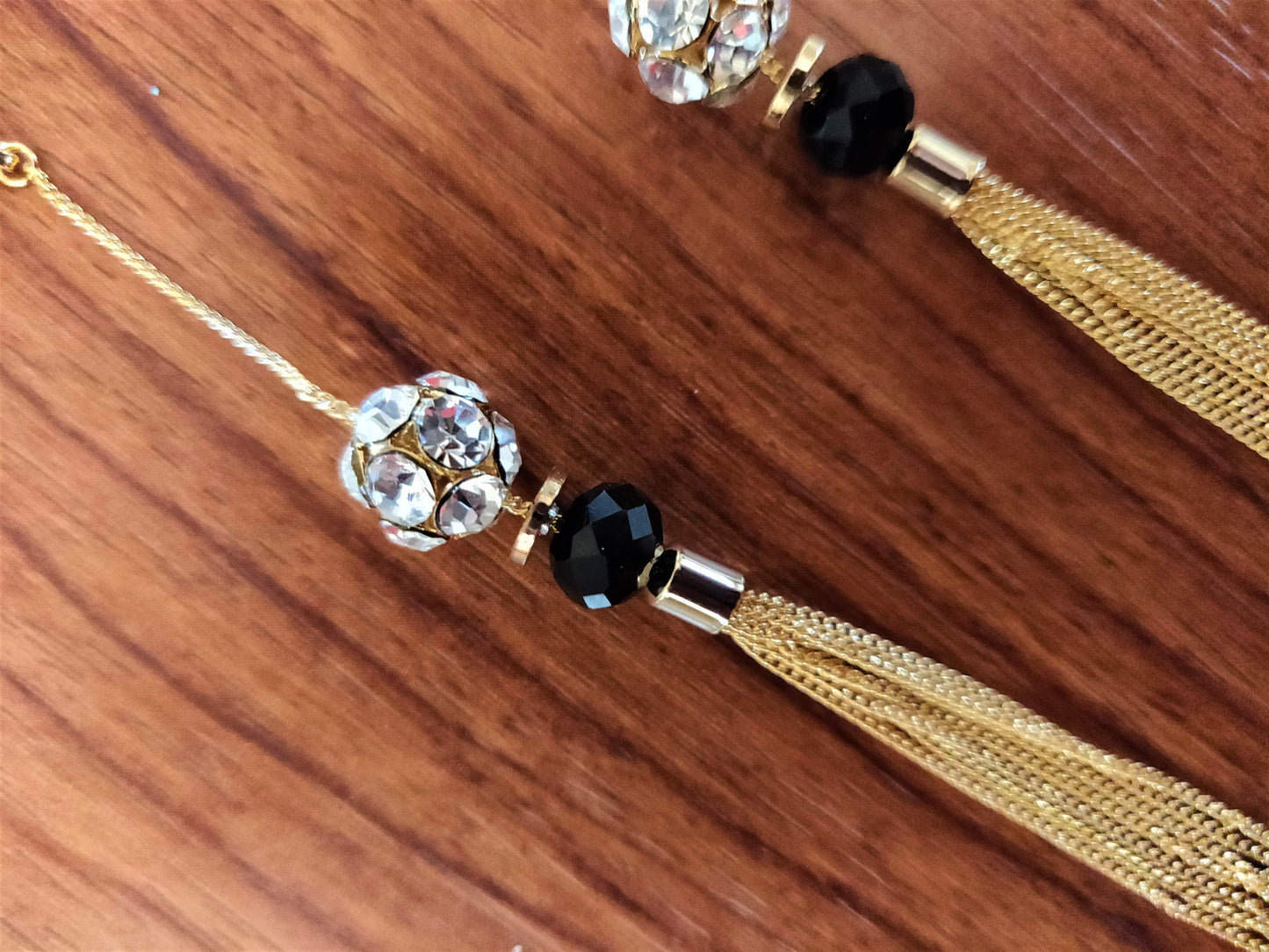 Crystal Ball Tassel Drop Earring - GlitterGleam