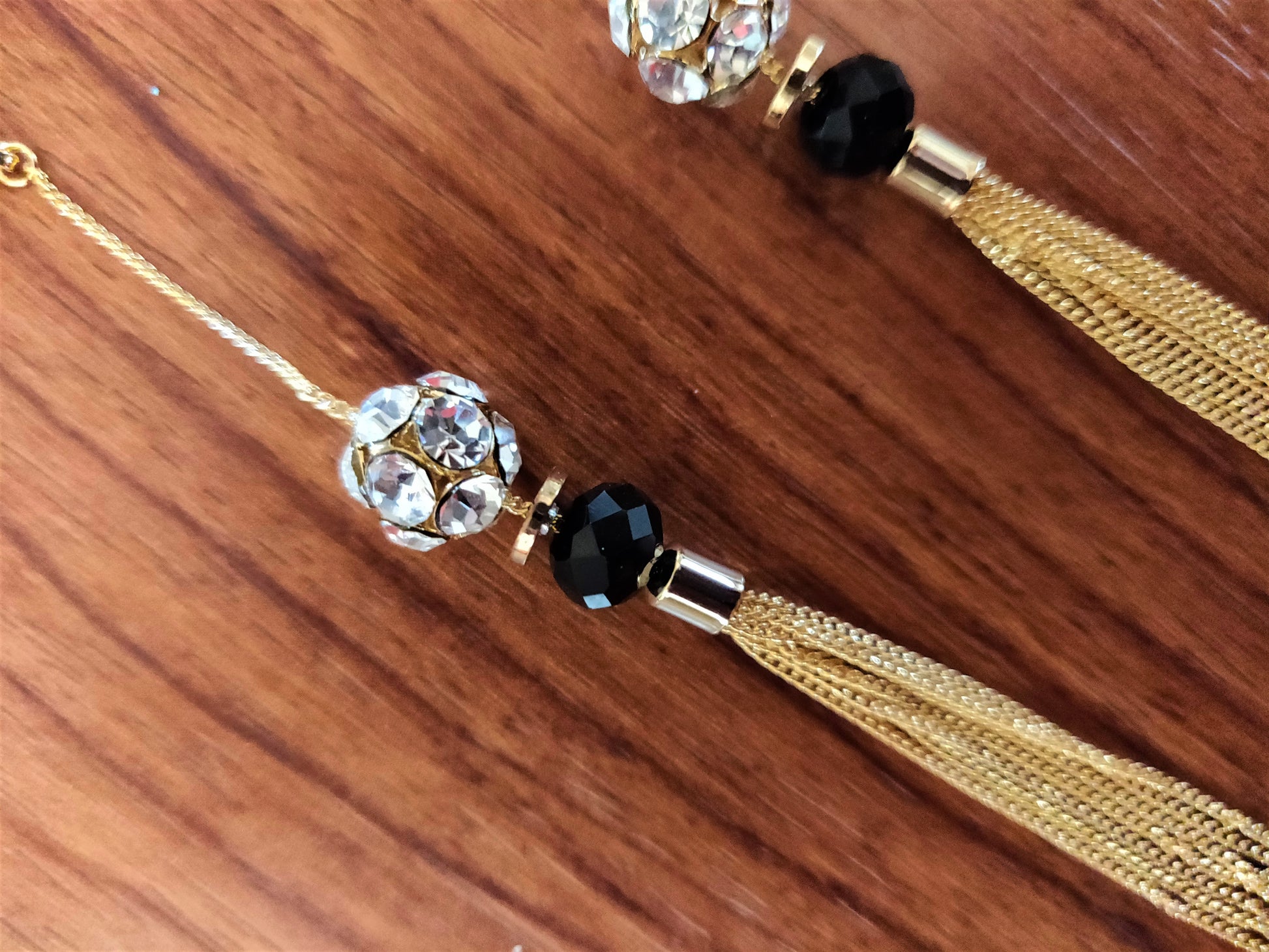 Crystal Ball Tassel Drop Earring - GlitterGleam