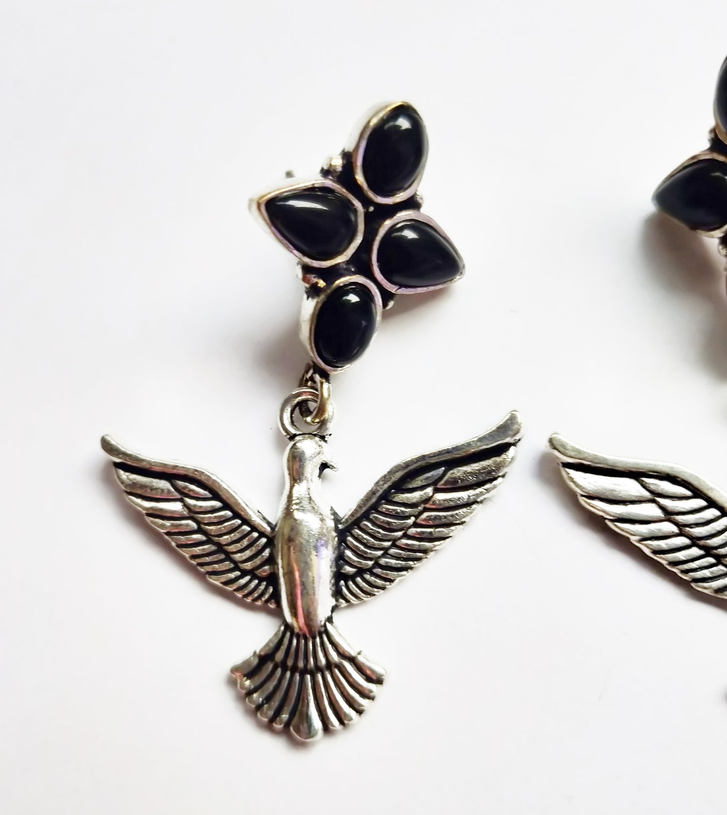 Albatross Gemstone Floral Stud Earring