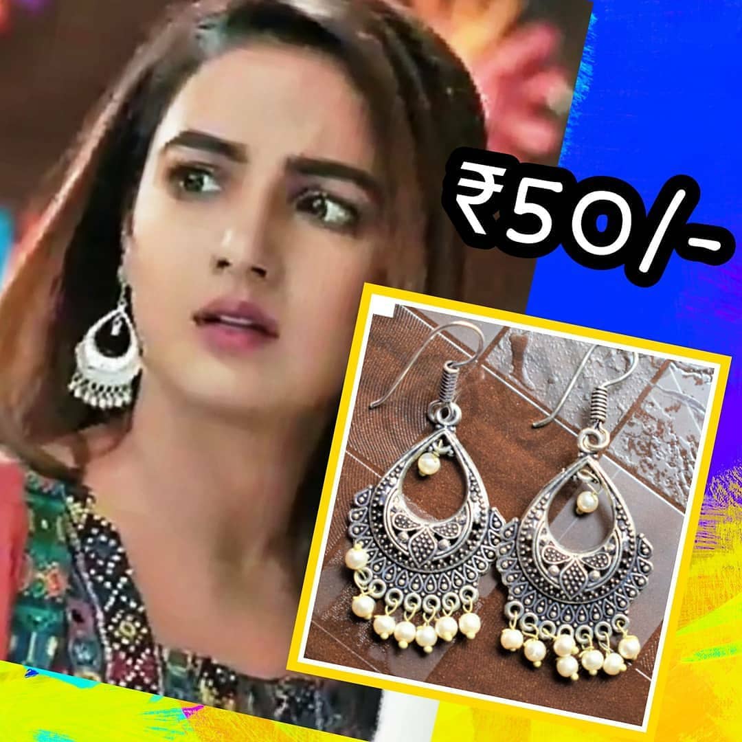 Silver Oxidised Small Chandbali Danglers