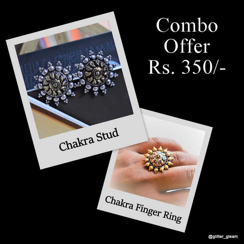 Sun Chakra Stud Earring and Finger Ring