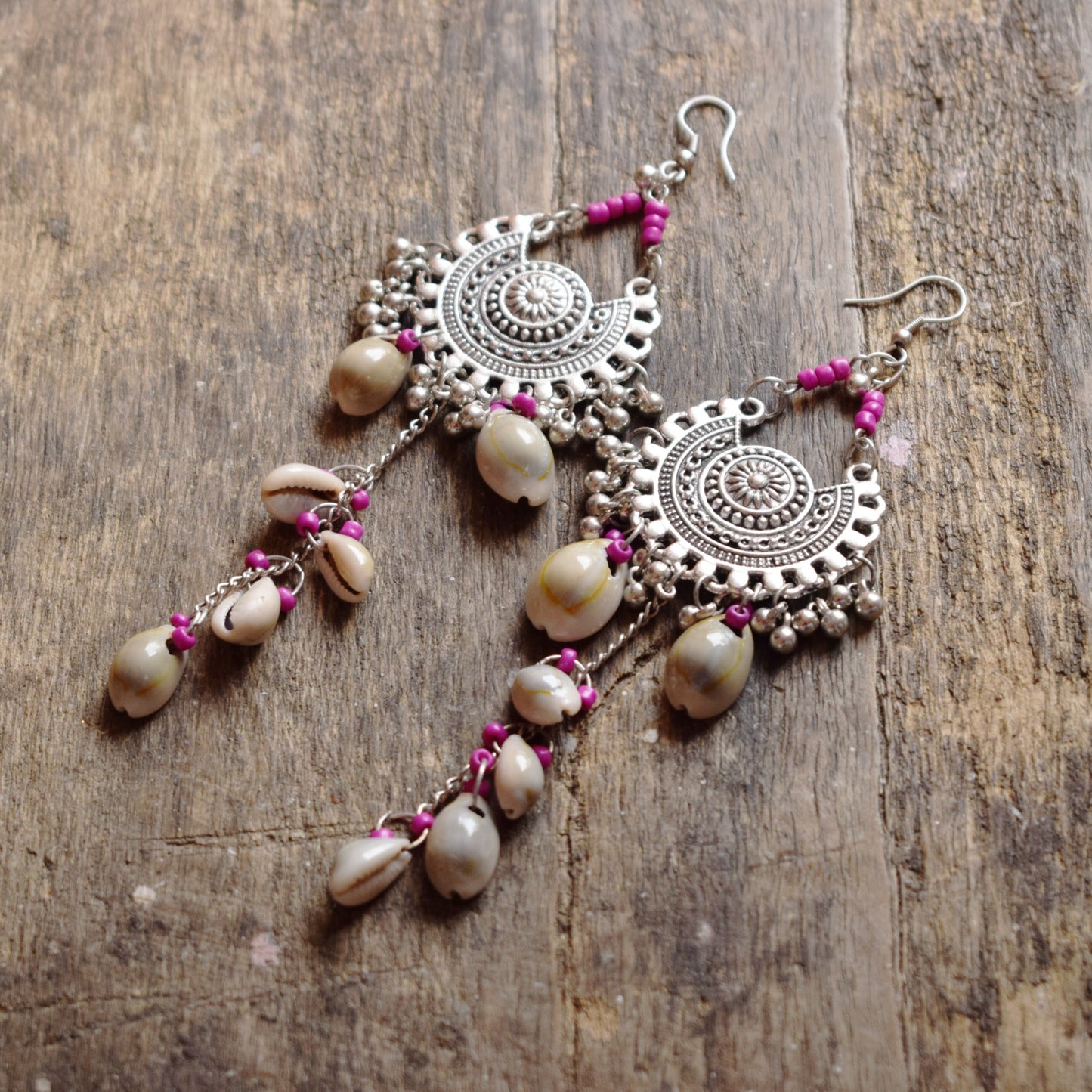 Seashell Chandbali Chandelier Earrings - GlitterGleam