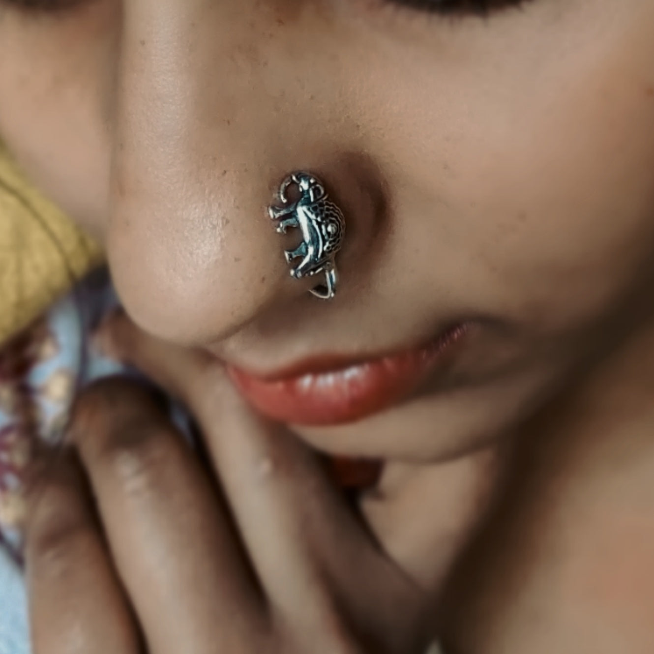 German Silver Elephant Nose Push Pin
