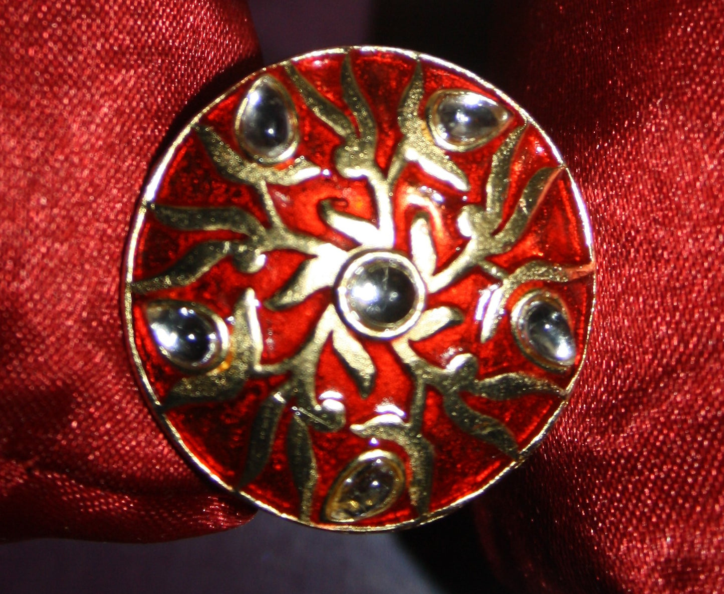 Traditional Meenakari & Kundan Finger Rings - GlitterGleam