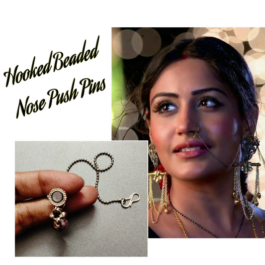 Silver Oxidized Mirror Hook Nose Push Pin