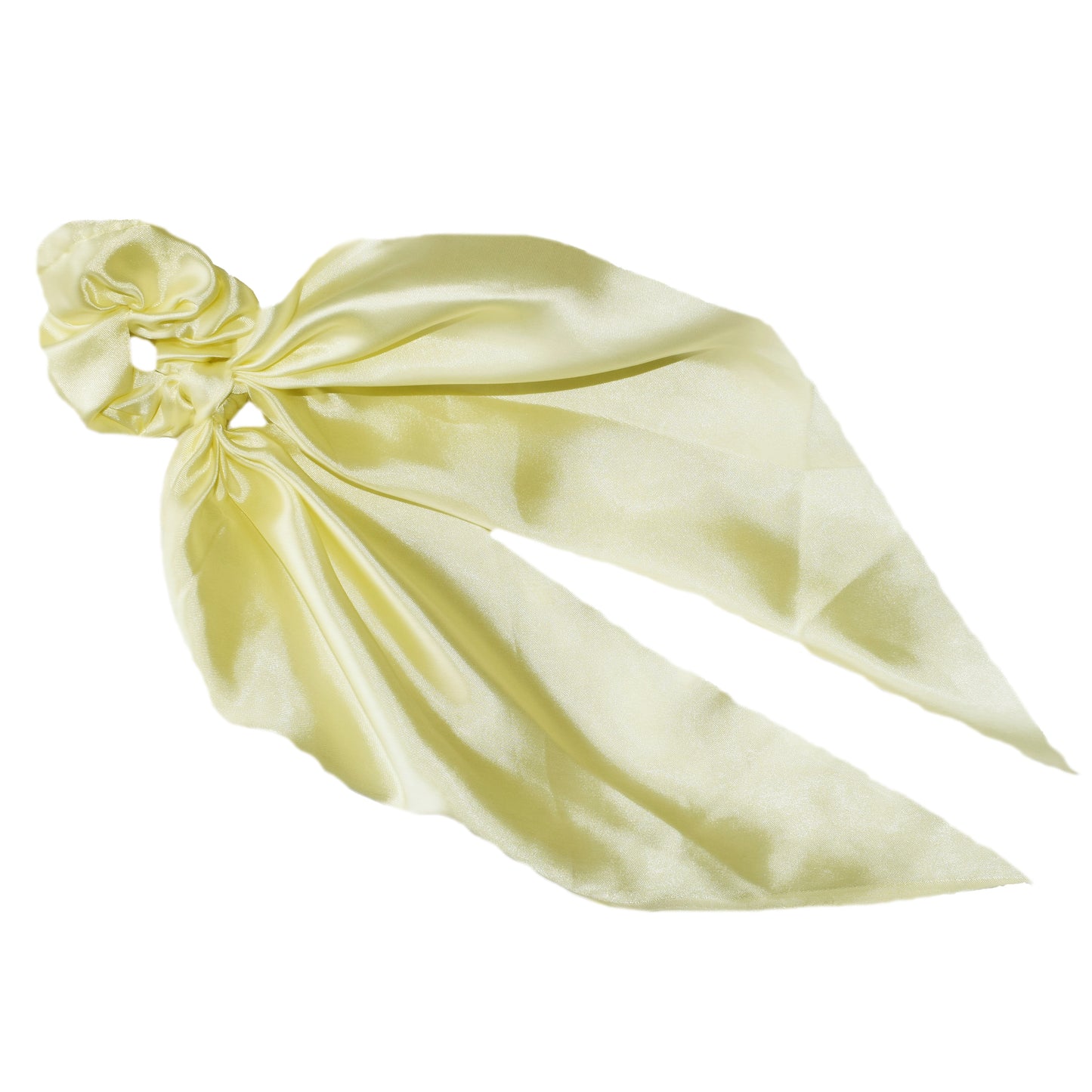 Yellow Pastel Satin Scrunchie