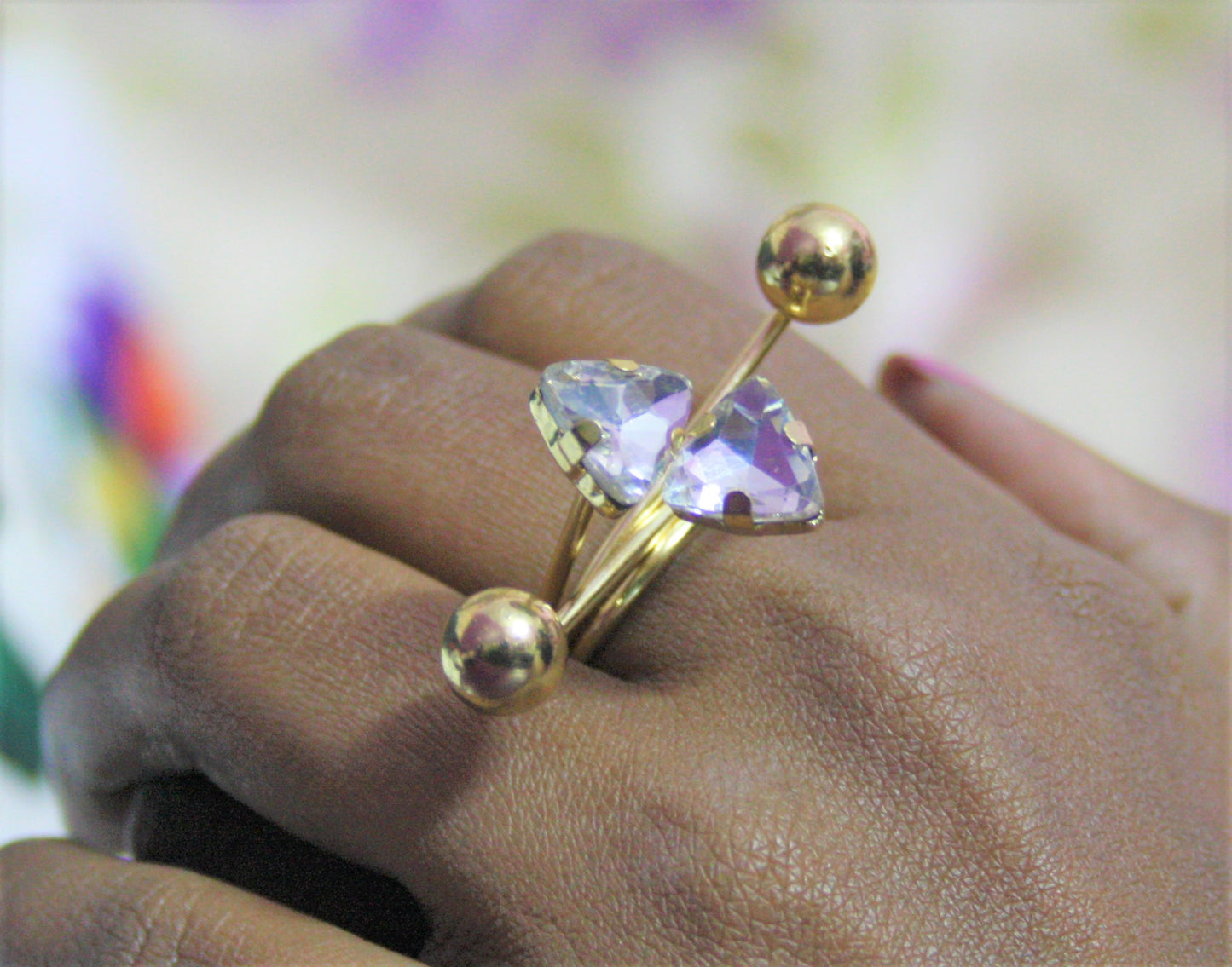 New Fashionable Arrow Crystal Beaded Finger Ring - GlitterGleam