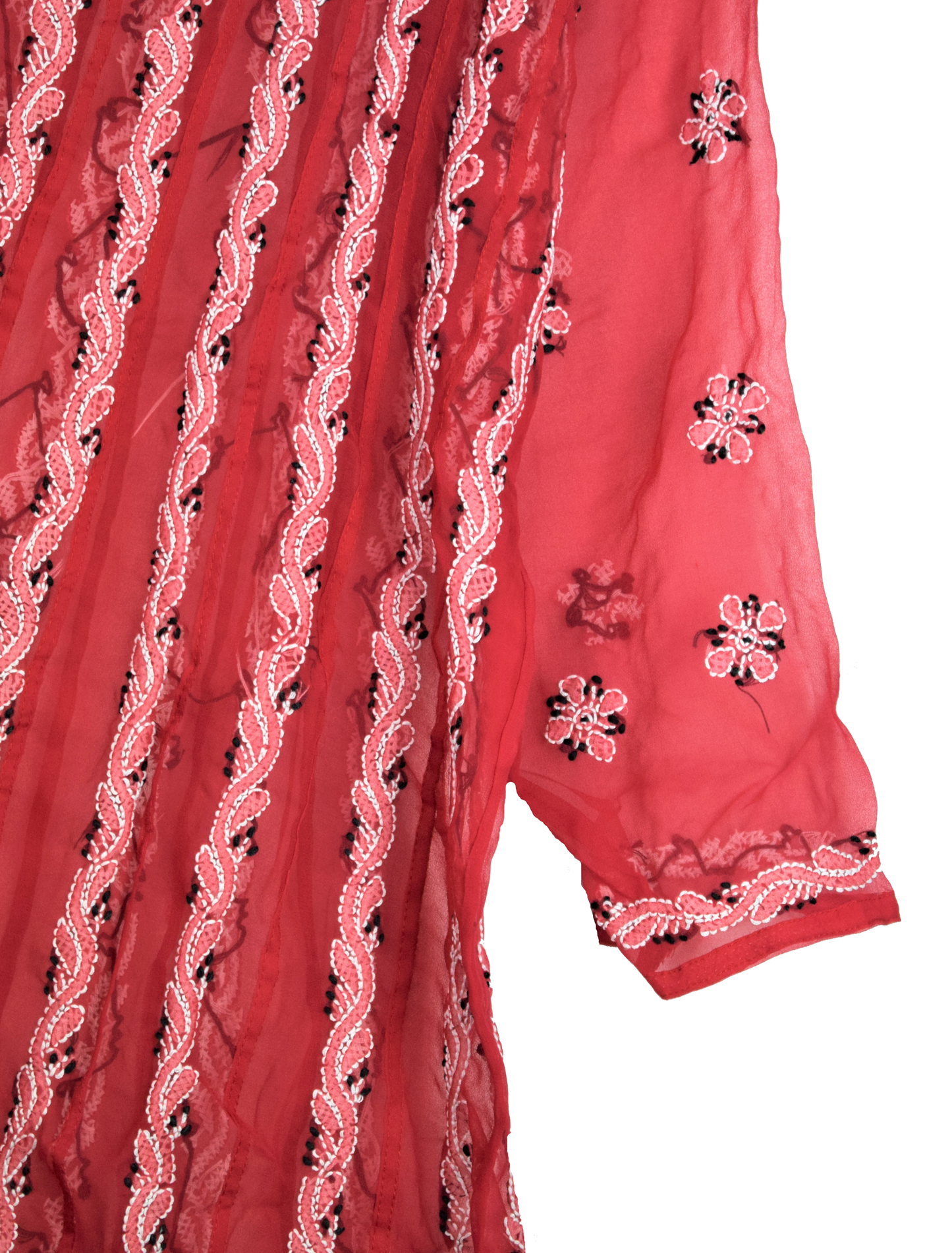 Long Chikan Anarkali Kurti - GlitterGleam