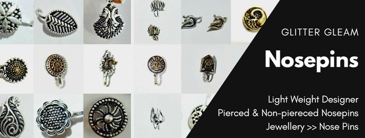 Designer Motif Nosepin for Pierced and Non-Pierced