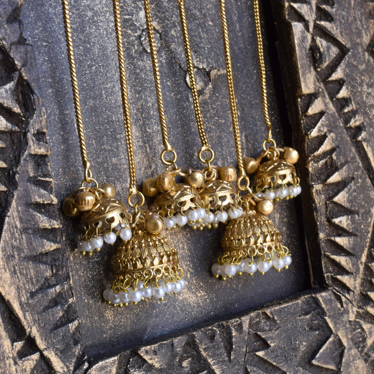 Kashmiri Latkan Earrings with Jhumka Tassel