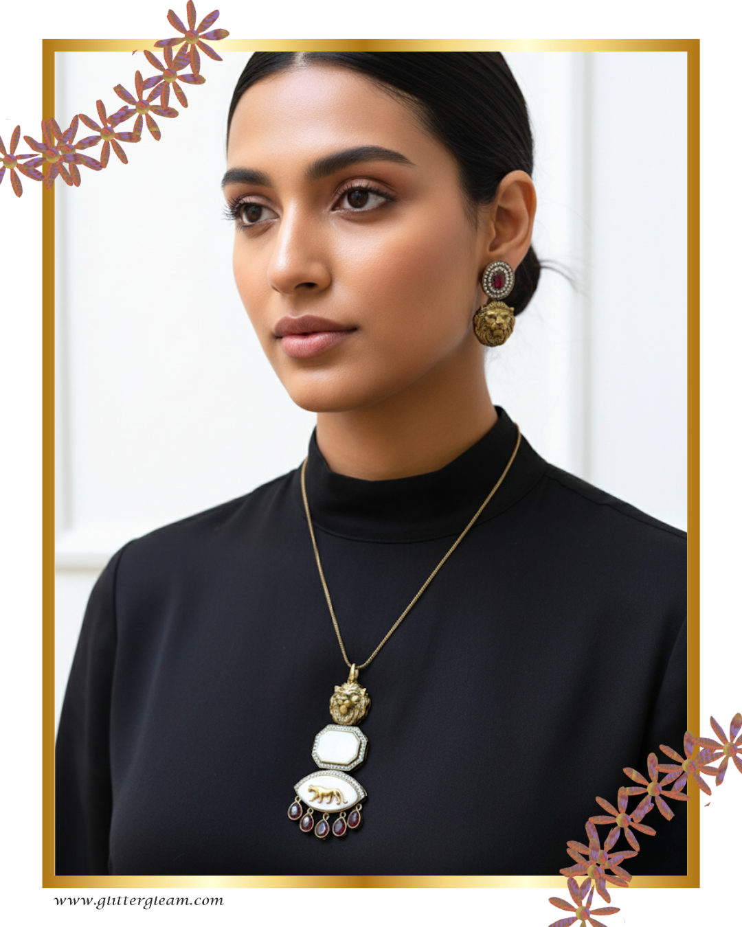 The Sabya Lion Premium Pendant Necklace Set