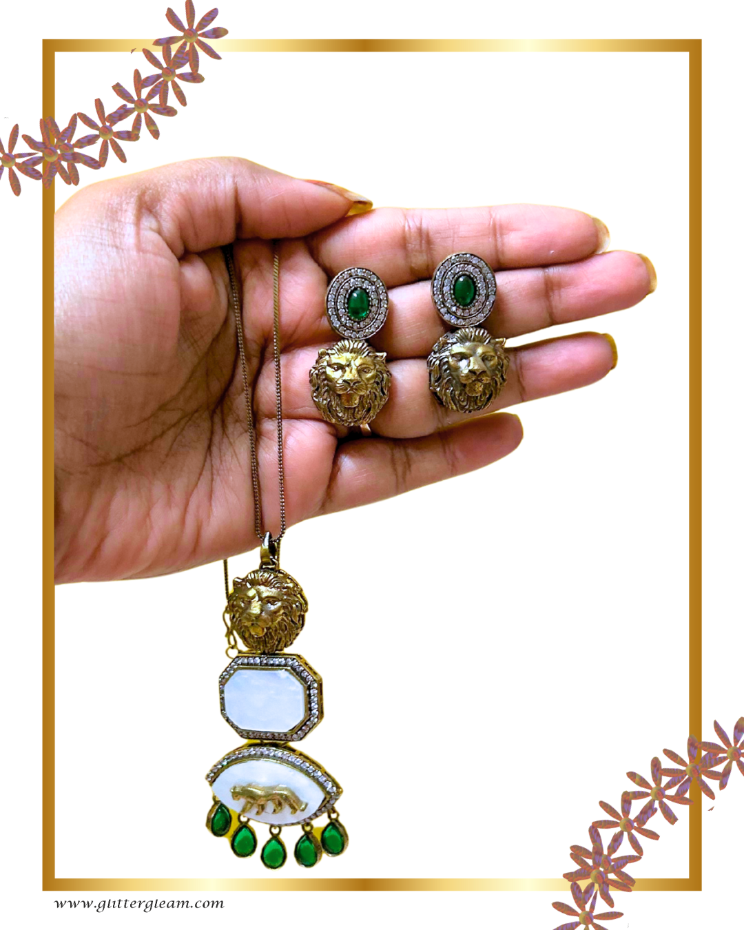 The Sabya Lion Premium Pendant Necklace Set