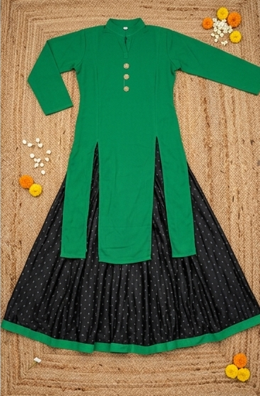 Ready-to-wear Ghera Skirt with Long Slit Kurti