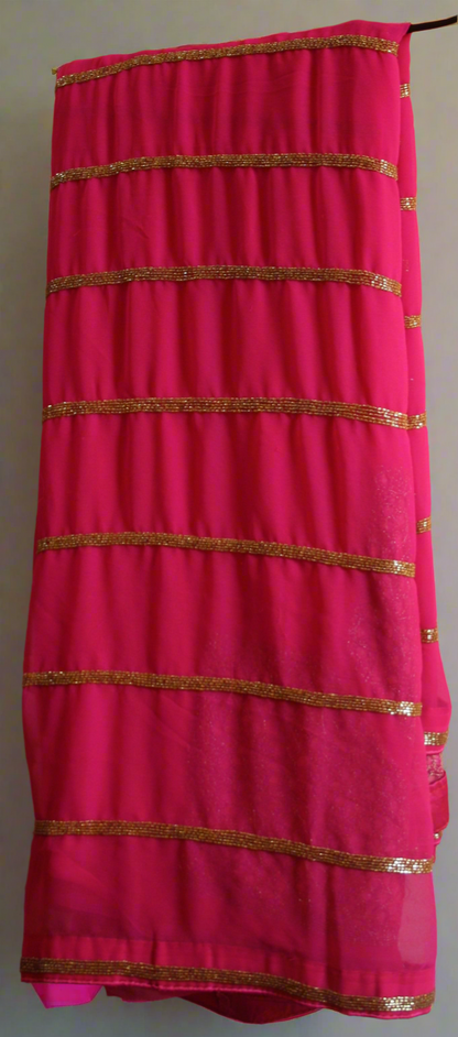 Heavy Zarkan Work Handcrafted Saree - Glitter Gleam