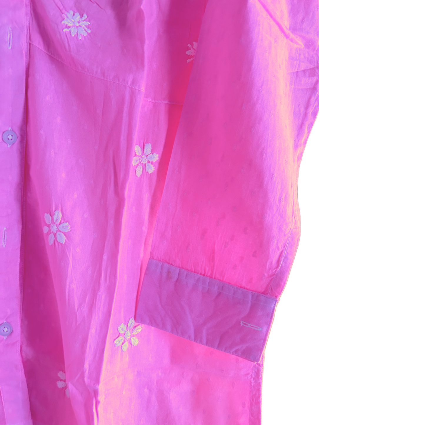 Pink Pleated Chikan Shirt