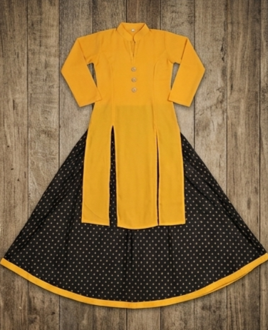 Ready-to-wear Ghera Skirt with Long Slit Kurti