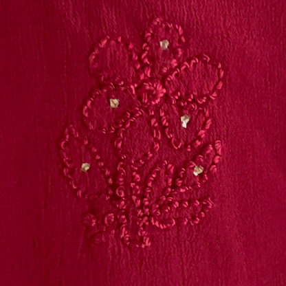 Mukaish Work Maroon Georgette Short Chikan Kurti